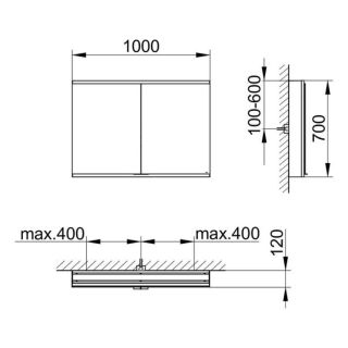 Зеркальный шкаф Keuco Royal Modular 800201100000200 100 см